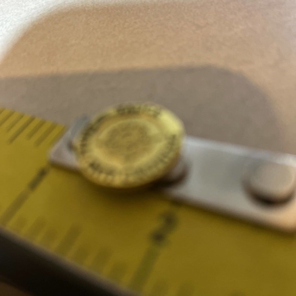 Tauck Small Ship Sailing Tie Tack Lapel Pin With Magnet Gold Tone Wheel ￼ - Picture 5 of 5